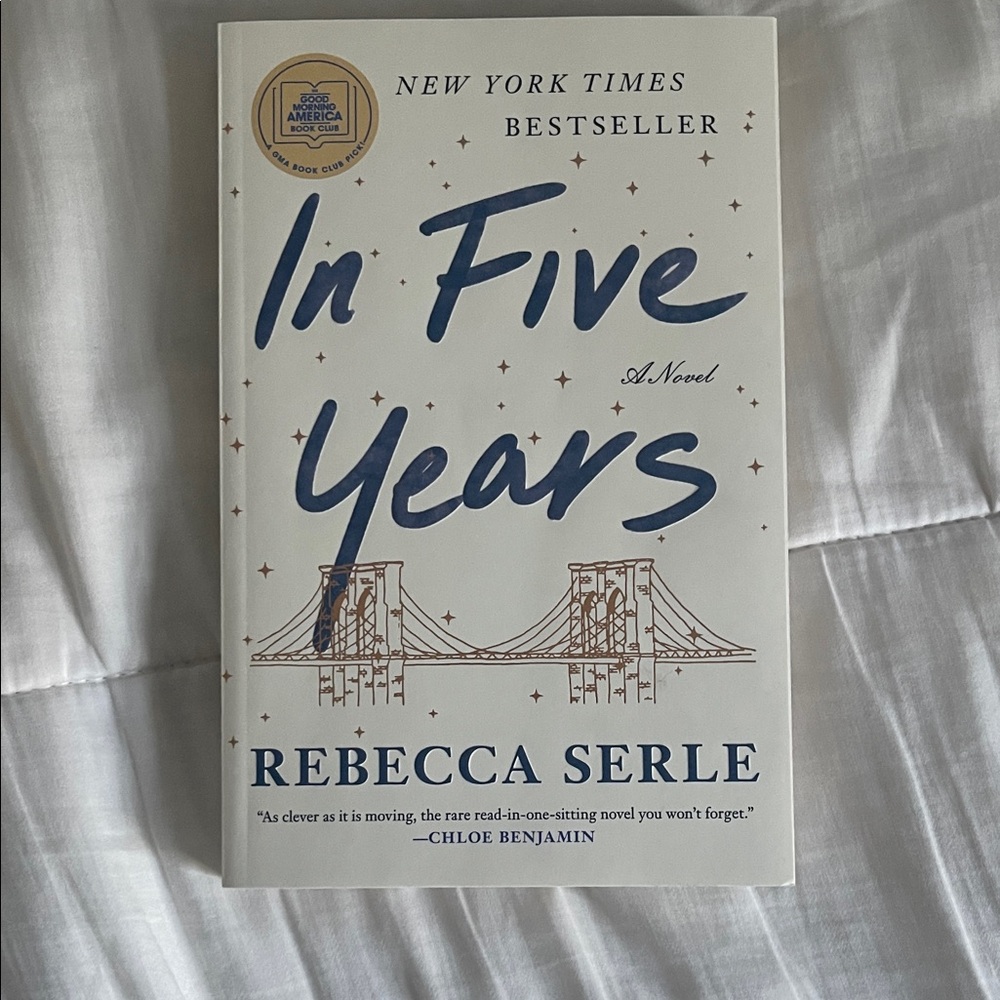 In Five Years by Rebecca Serle - White & Navy Paperback